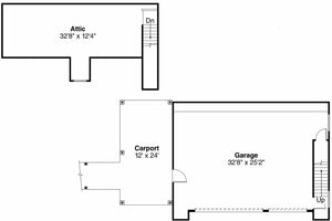 AM7796-A Country Garage Floor Plan| 20-074 Garage with Attic 