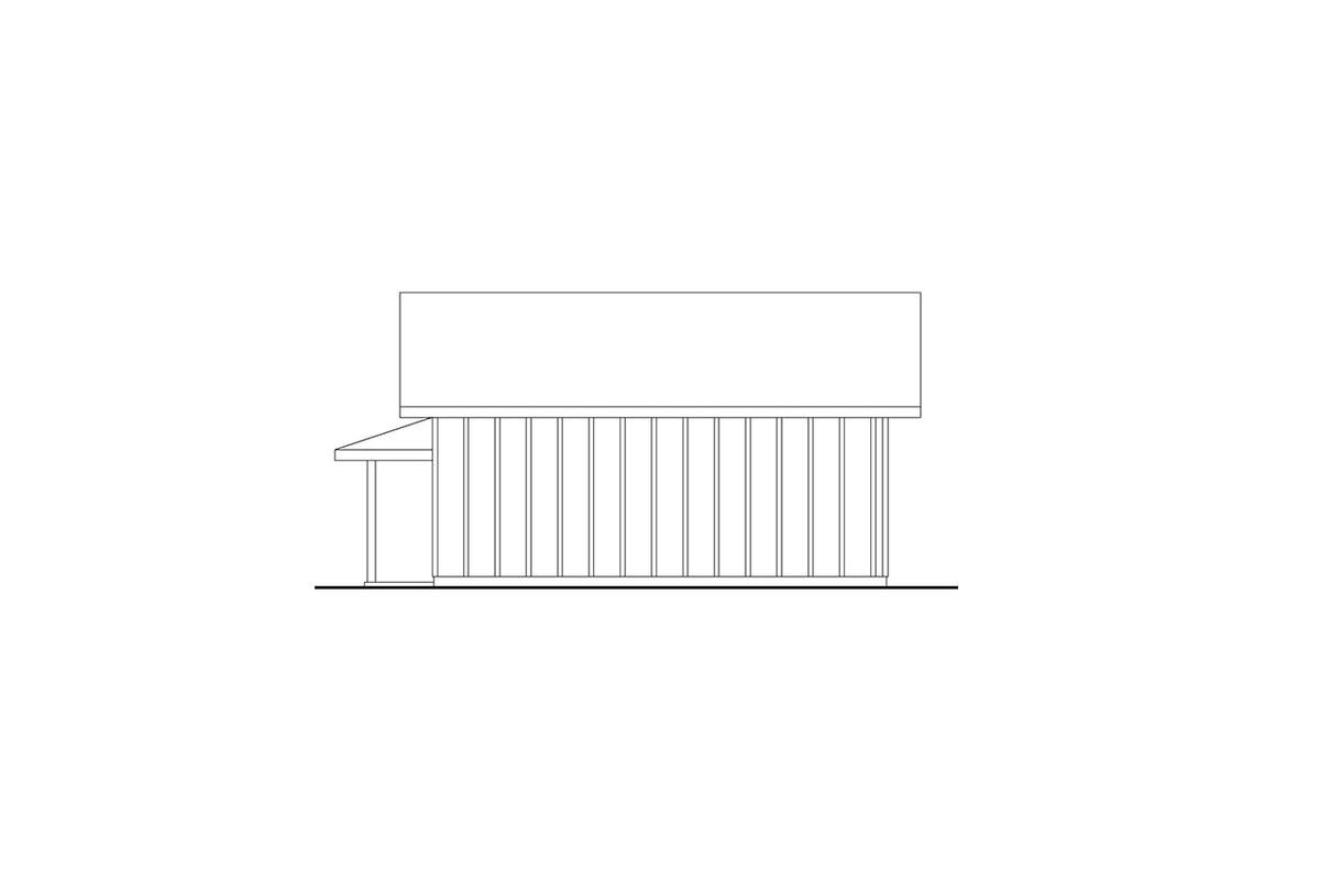 AM7932-A Farmhouse Garage with Bathroom | Plan 20-664 Left Elevation