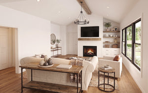 AJ8451-A Modern Farmhouse, 3 Bedrooms, 2 Bathrooms | Plan 1073 House Plan Great Room