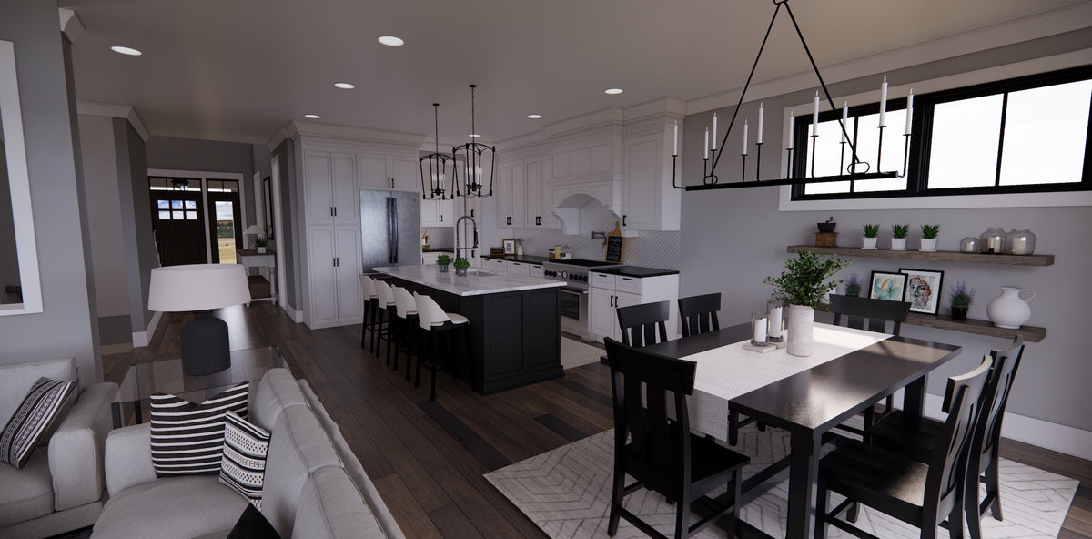 D7368-A Pinecrest House Office/Guest Room Dining, Eating Bar and Kitchen
