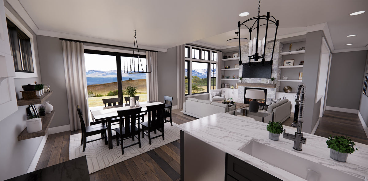 D7368-A Pinecrest House Dining, Eating Bar and Living