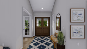 AO8481-A Modern Farmhouse Ranch House, 3 Bedrooms, 2.5 Bathrooms | Halifax House Plan Entry