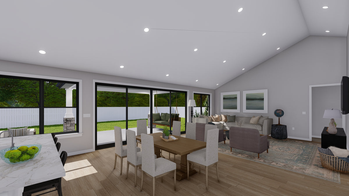 AO8481-A Modern Farmhouse Ranch House, 3 Bedrooms, 2.5 Bathrooms | Halifax House Plan 