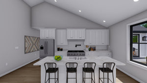 AO8481-A Modern Farmhouse Ranch House, 3 Bedrooms, 2.5 Bathrooms | Halifax House Plan Kitchen