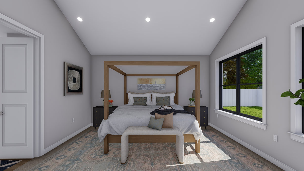 AO8481-A Modern Farmhouse Ranch House, 3 Bedrooms, 2.5 Bathrooms | Halifax House Plan Master Bedroom