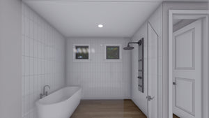 AO8481-A Modern Farmhouse Ranch House, 3 Bedrooms, 2.5 Bathrooms | Halifax House Plan Master Bath