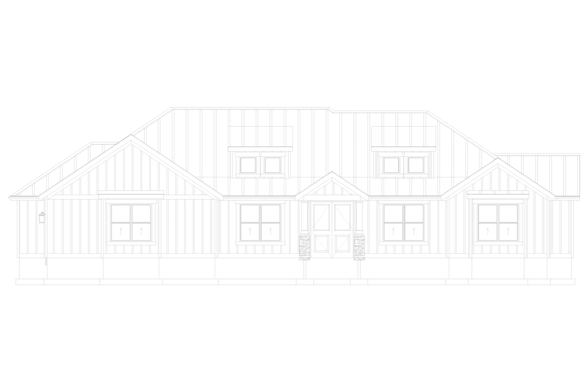 AO8481-A Modern Farmhouse Ranch House, 3 Bedrooms, 2.5 Bathrooms | Halifax House Plan Front Elevation