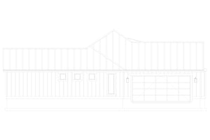 AO8481-A Modern Farmhouse Ranch House, 3 Bedrooms, 2.5 Bathrooms | Halifax House Plan Left Elevation