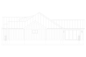 AO8481-A Modern Farmhouse Ranch House, 3 Bedrooms, 2.5 Bathrooms | Halifax House Plan Right Elevation