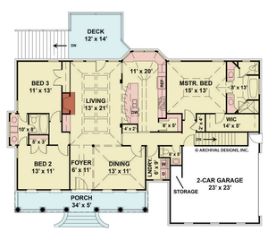 Harthaven Place House Plan - Archival Designs House Plans, floor plan