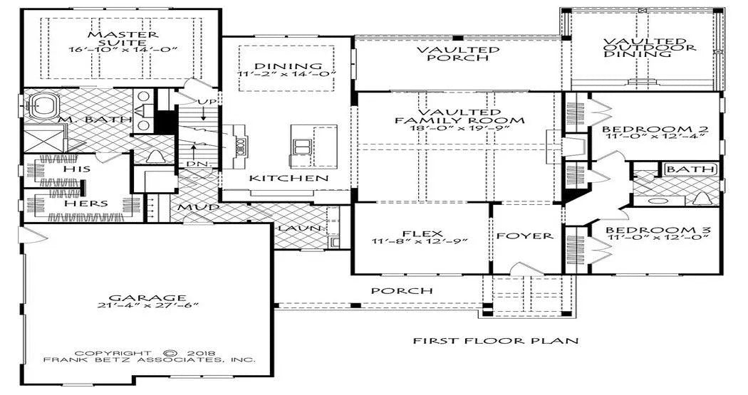 Hemlock Falls - Archival Designs House Plans, floor plan