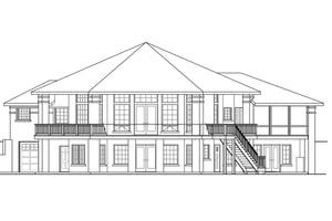 AM7647-A Georgian House Rear Elevation, 5 Bedrooms, 3.5 Bathrooms | Alder Springs House Plan 