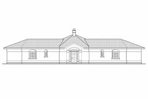 AM7653-A Southwestern House Rear Elevation, 2 Bedrooms, 2.5 Bathrooms | San Pedro House Plan 