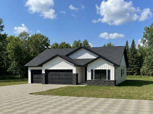 I8356-A Modern Ranch House, 3 Bedrooms, 2.5 Bathrooms | Hickory II House Plan Exterior
