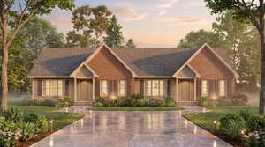 A8327-A Traditional Duplex House, 4 Bedrooms, 2 Bathrooms | Holden House Plan Exterior