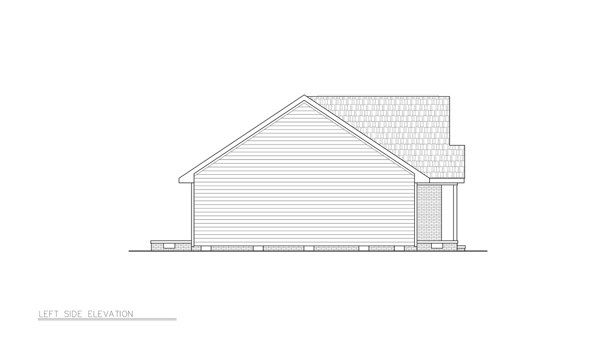 A8327-A Traditional Duplex House, 4 Bedrooms, 2 Bathrooms | Holden House Plan Left Elevation