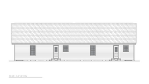 A8327-A Traditional Duplex House, 4 Bedrooms, 2 Bathrooms | Holden House Plan Rear Elevation