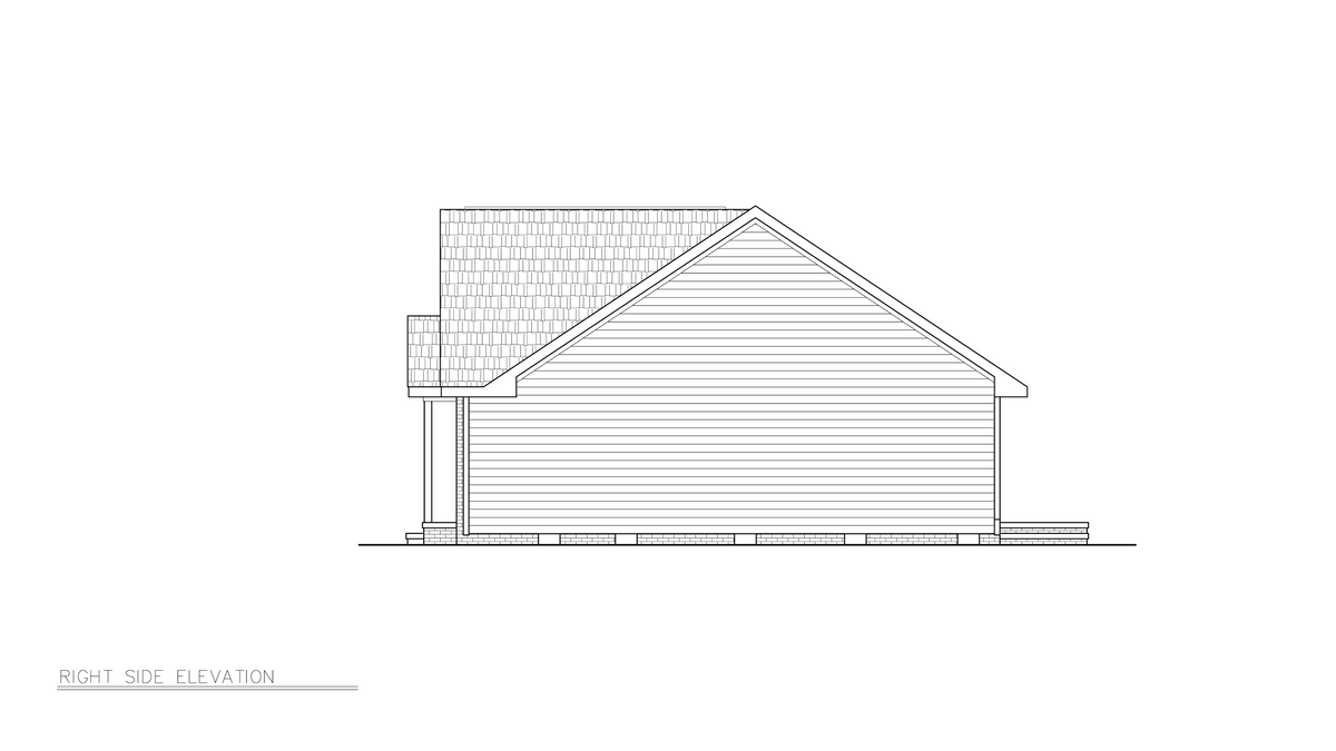 A8327-A Traditional Duplex House, 4 Bedrooms, 2 Bathrooms | Holden House Plan Right Elevation