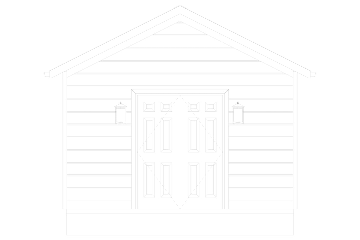 AO8479-A Detached Garage | Holmer Garage Plan Rear Elevation