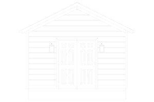 AO8479-A Detached Garage | Holmer Garage Plan Rear Elevation