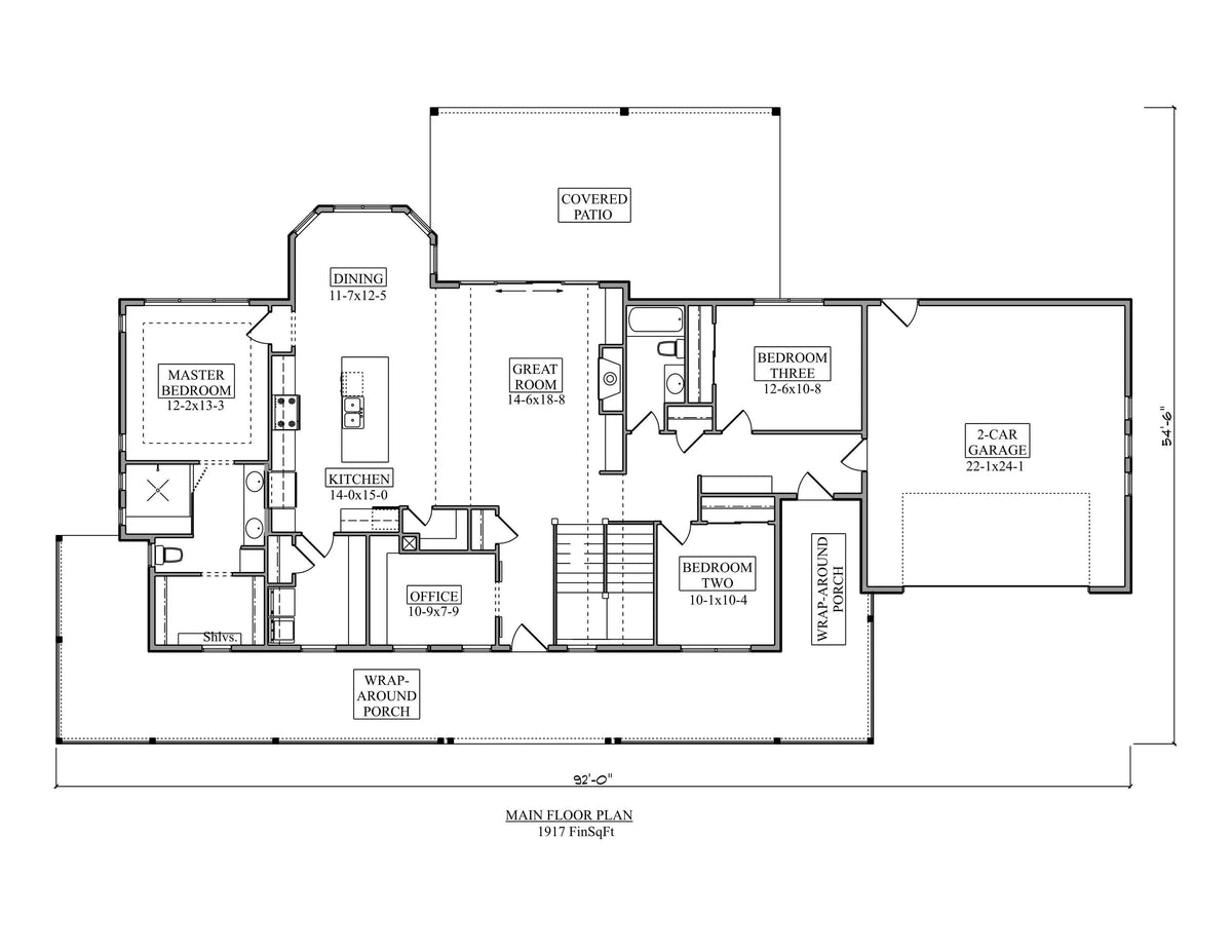 The Fulton County House Plan - Archival Designs House Plans, floor plan