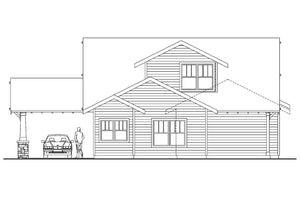 AM8281-A Bungalow House, 3 Bedrooms, 2.5 Bathrooms | Markham House Plan Rear Elevation