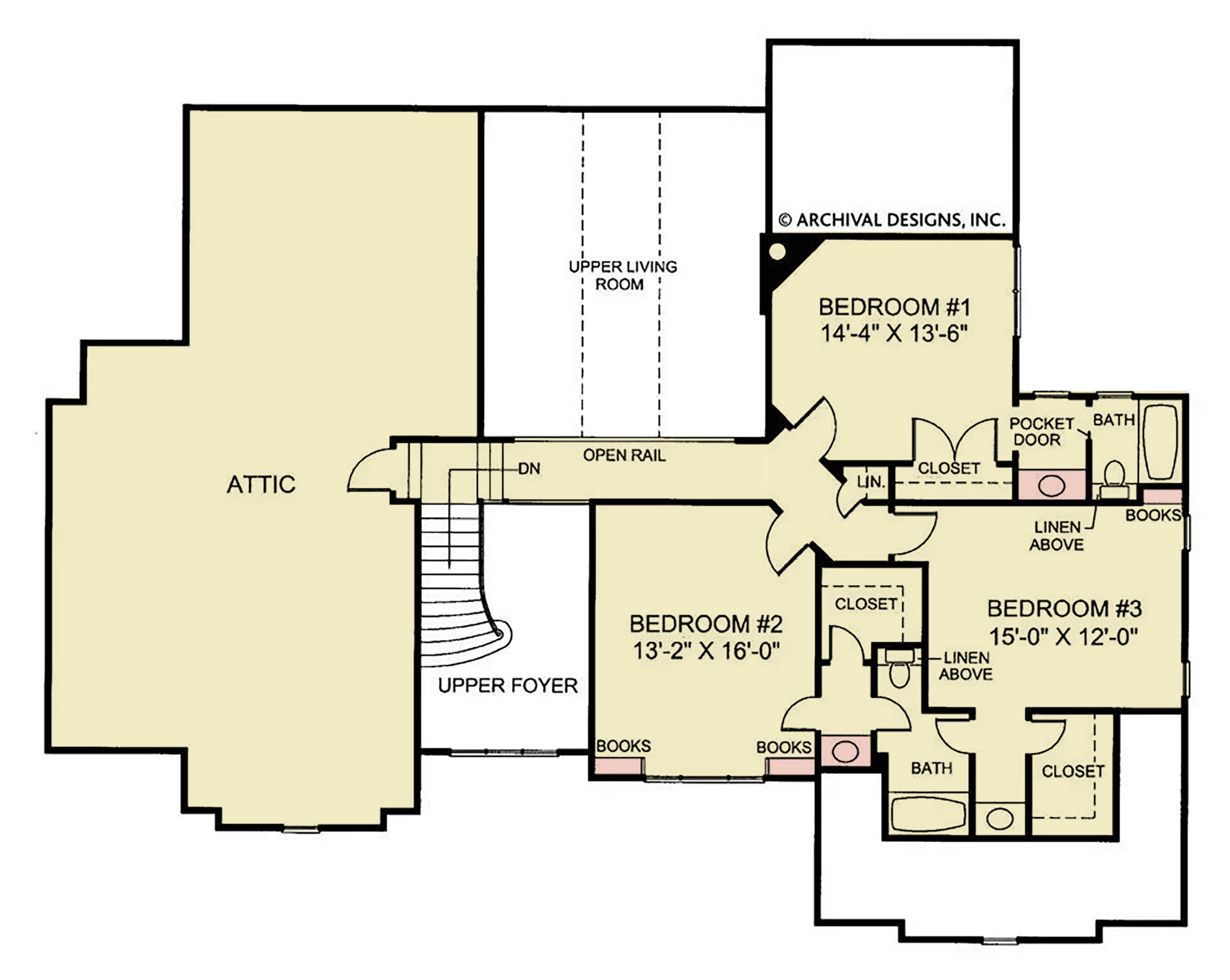 Huntington House Plan - Archival Designs House Plans, floor plan