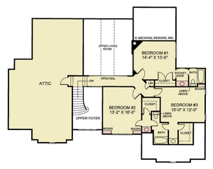 Huntington House Plan - Archival Designs House Plans, floor plan