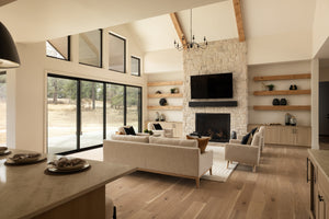 I8352-A Modern Mountain House Living Room, 3 Bedrooms, 3.5 Bathrooms | Falcone Valley House Plan 