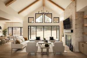 I8352-A Modern Mountain House Living Room, 3 Bedrooms, 3.5 Bathrooms | Falcone Valley House Plan 
