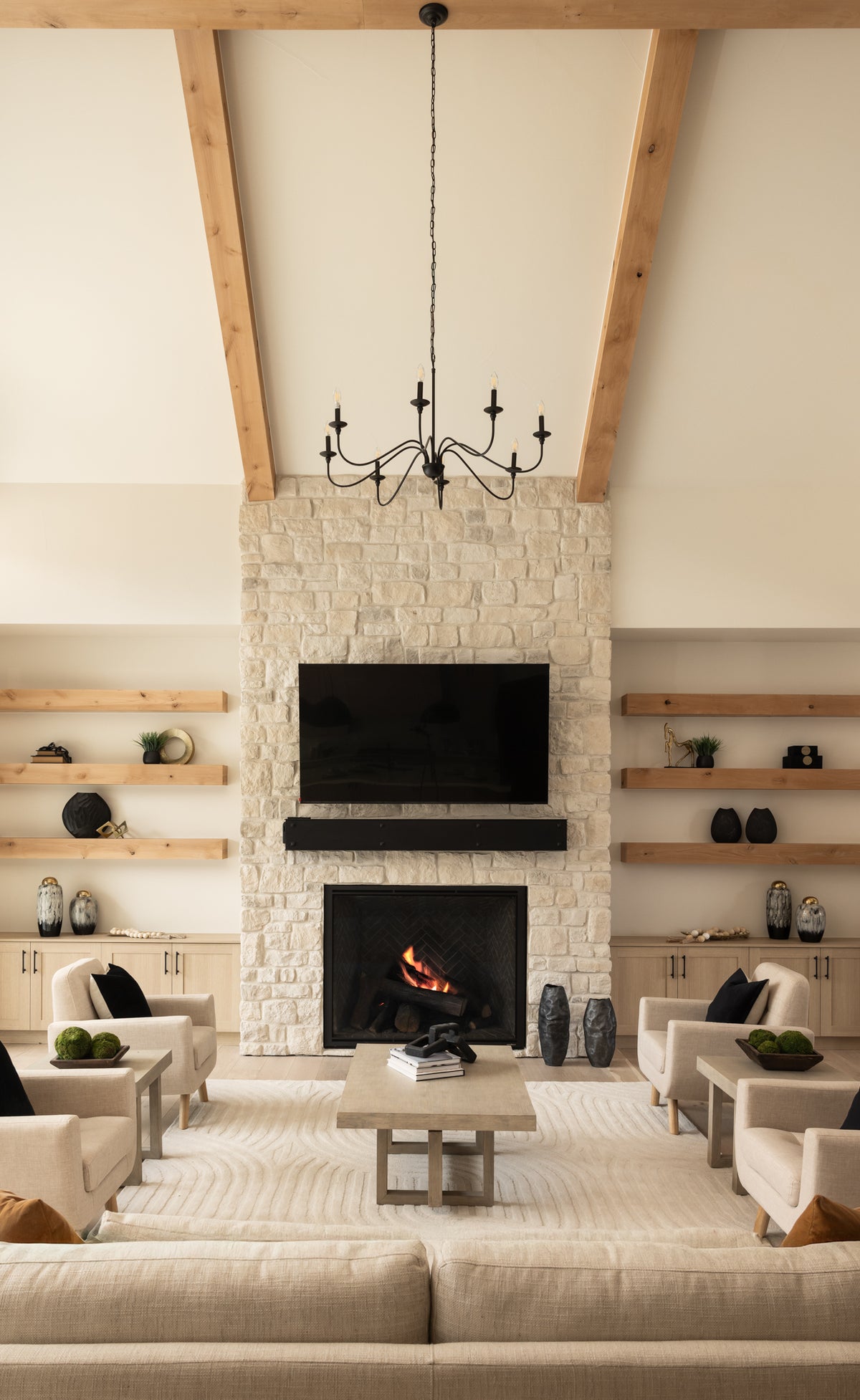 I8352-A Modern Mountain House Living Room, 3 Bedrooms, 3.5 Bathrooms | Falcone Valley House Plan