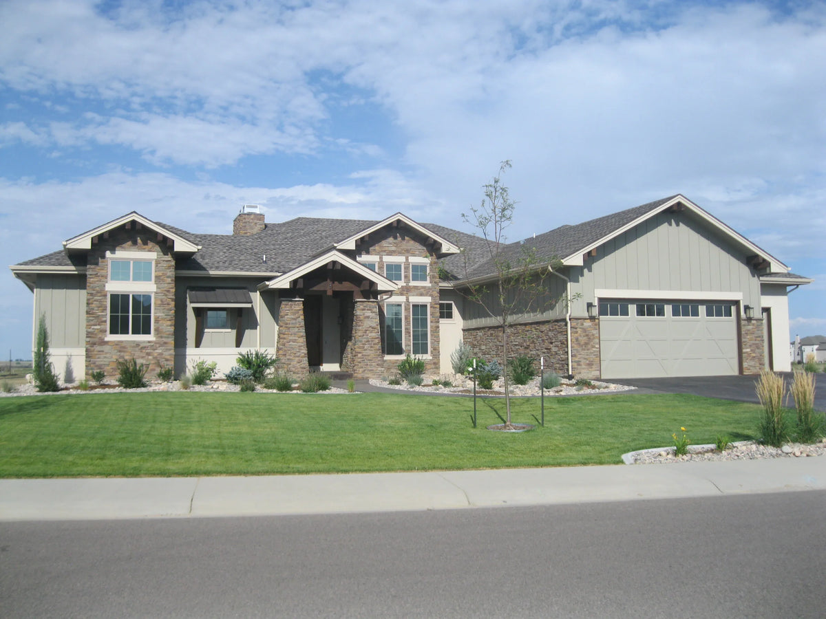 I7635-A Ranch House, 1 Bedroom, 1.5 Bathrooms | The Thunder Ridge House Plan Exterior-2