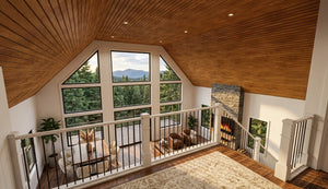 AJ8455-A Modern Mountain House, 4 Bedrooms, 2 to 3 Bathrooms | Plan 1074 House Plan Loft
