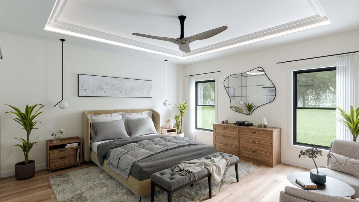 AJ7703-A Modern Barn House Master Bedroom, 2 Bedrooms, 2 Bathrooms | Plan 1049 