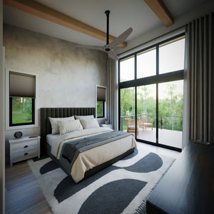 AJ7706-A Modern Ranch House Master Bedroom, 3 Bedrooms, 2.5 Bathrooms | Plan 1053 