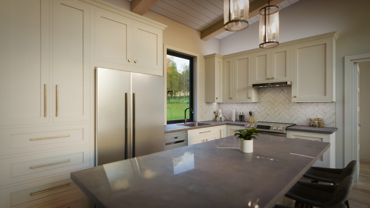 AJ7705-A Contemporary House Dining, 1 Bedroom, 1.5 Bathroom | Plan 1052 