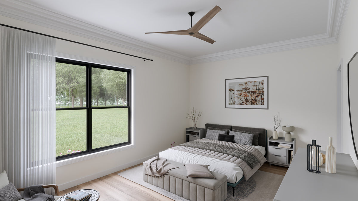 AJ7703-A Modern Barn House Bedroom 2, 2 Bedrooms, 2 Bathrooms | Plan 1049 