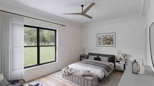 AJ7703-A Modern Barn House Bedroom 2, 2 Bedrooms, 2 Bathrooms | Plan 1049 