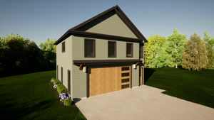 750 Sq Ft 2-Bedroom Carriage House Plan with Garage & Workshop