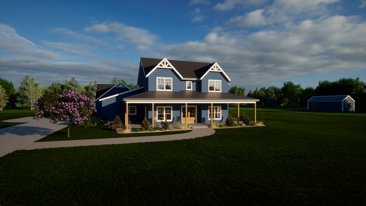 Elegant Two-Story Home with Wraparound Porch and Master Suite