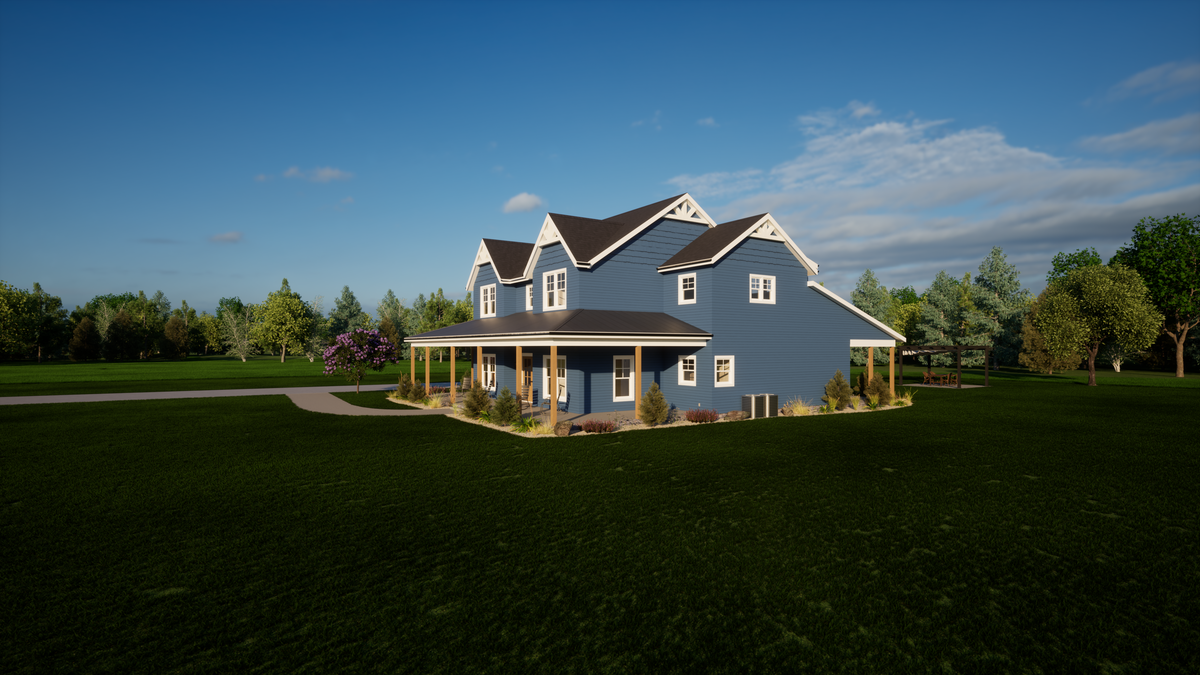 Elegant Two-Story Home with Wraparound Porch and Master Suite