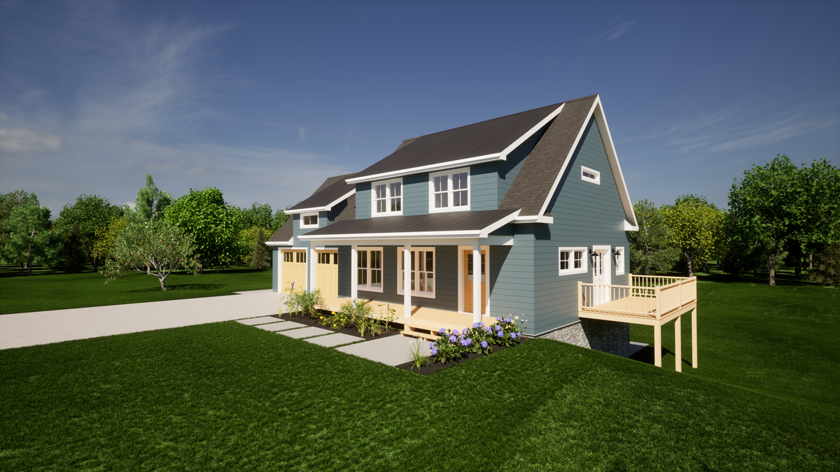 1,515 Sq Ft 3-Bedroom House Plan with Bonus Room & Porch