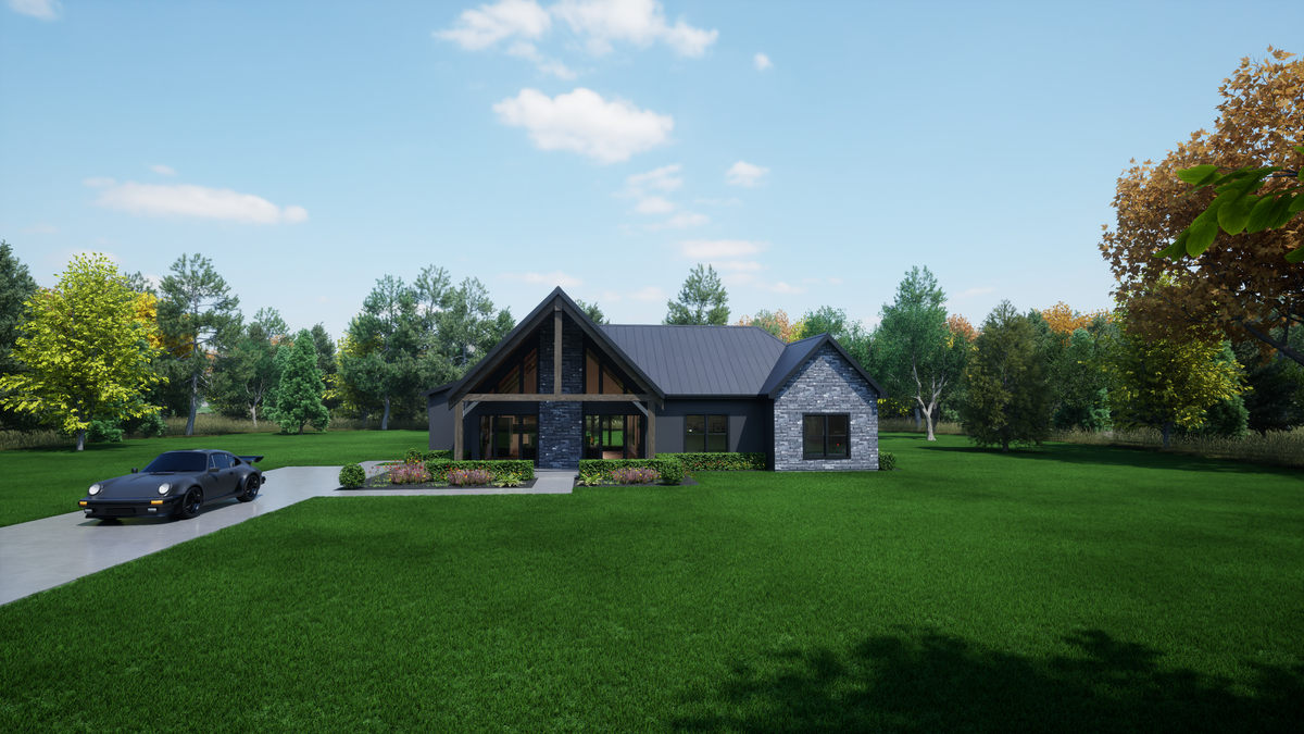 1,654 Sq Ft One-Story House Plan with Master Suite & Porch