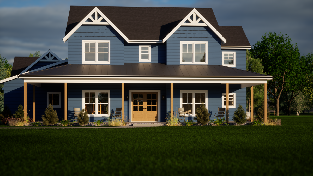 Elegant Two-Story Home with Wraparound Porch and Master Suite