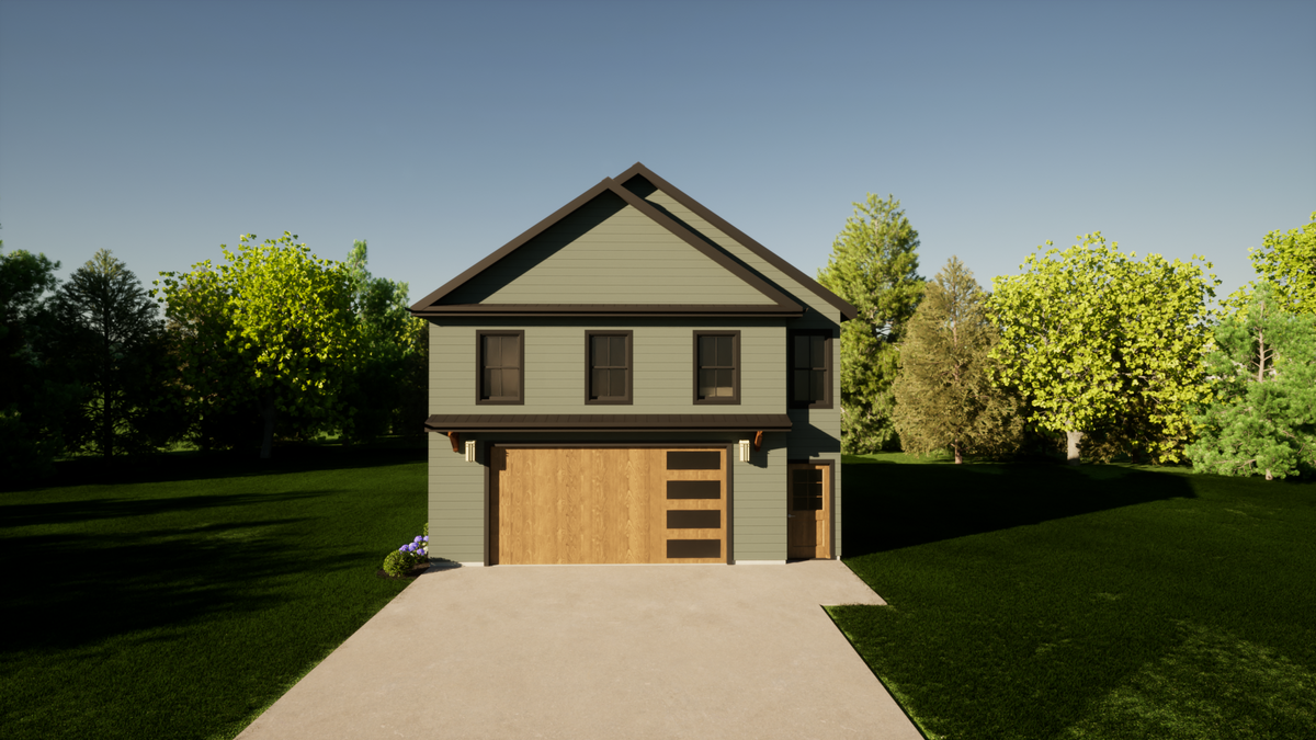 750 Sq Ft 2-Bedroom Carriage House Plan with Garage & Workshop
