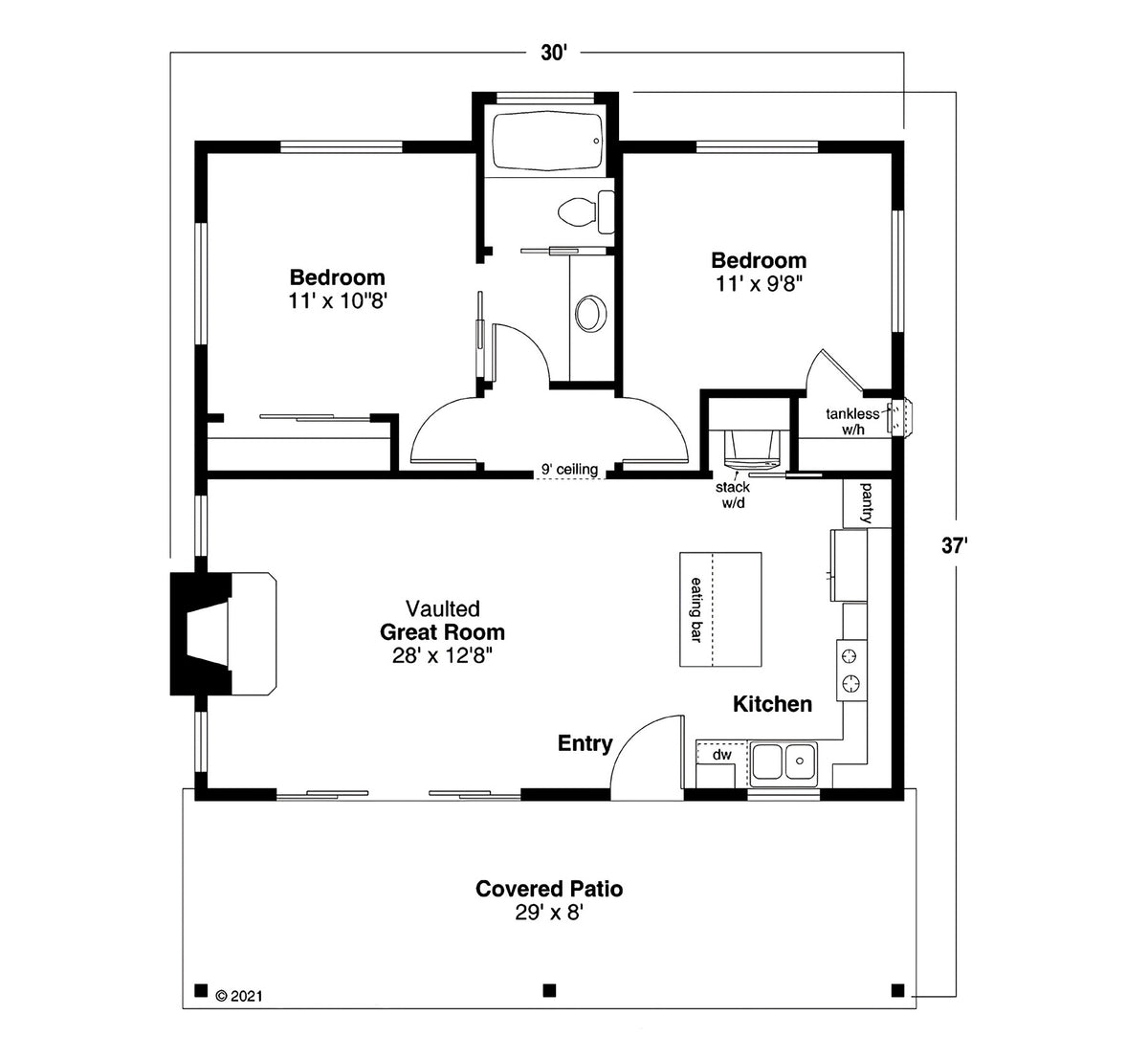 Irish Cottage Archival Designs Floor Plan