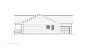 A8188-A Ranch House, 3 Bedrooms, 2 Bathrooms | Jericho House Plan Right Elevation