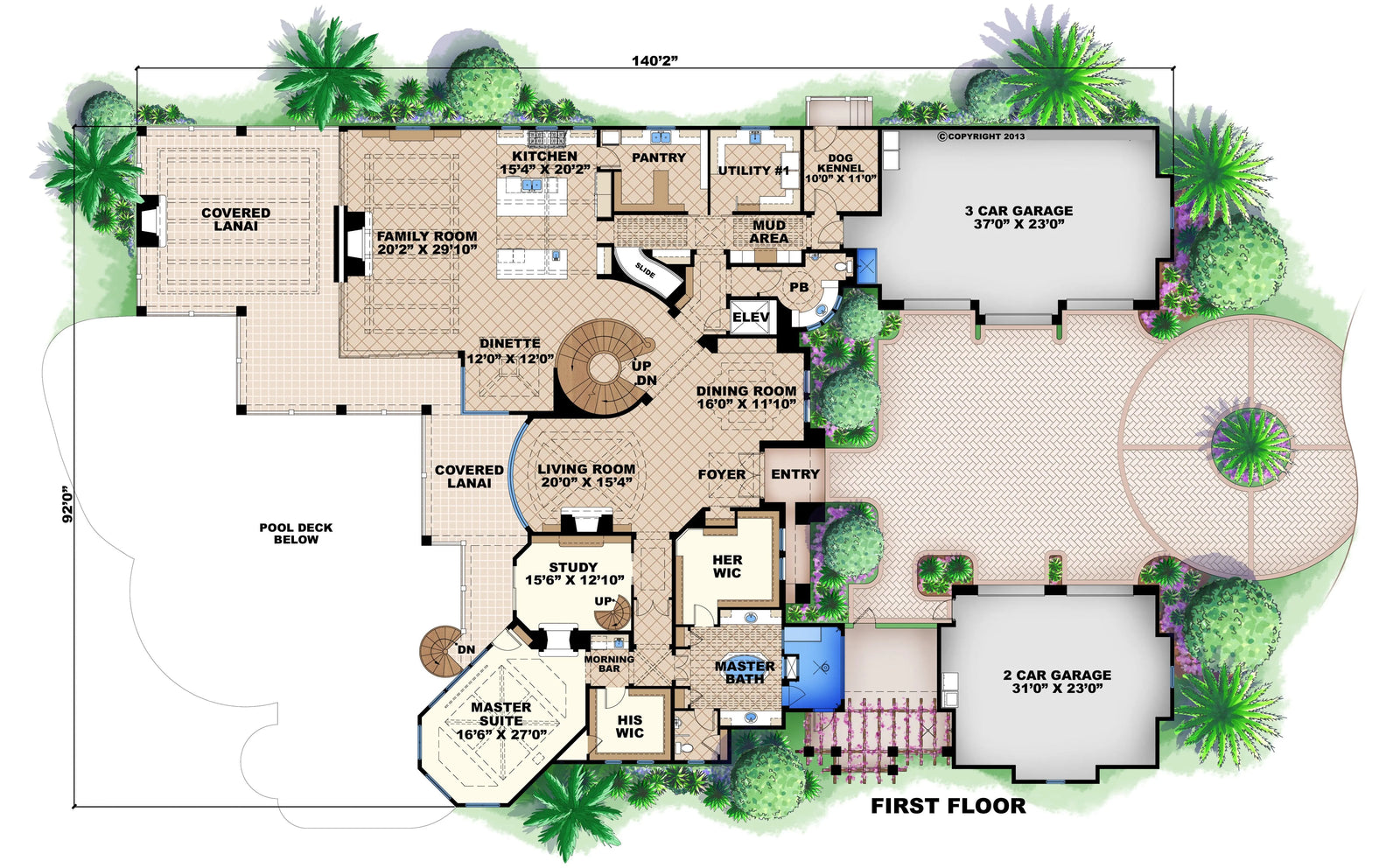 Isla Del Rey House Plan - Archival Designs House Plans