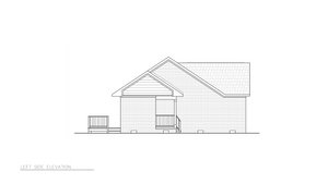 A8213-A Traditional House, 3 Bedrooms, 2 Bathrooms | Jordan House Plan Left Elevation