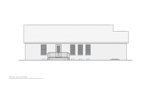 A8213-A Traditional House, 3 Bedrooms, 2 Bathrooms | Jordan House Plan Rear Elevation